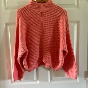 Express Pink Cowl Neck Sweater with Chunky Knit